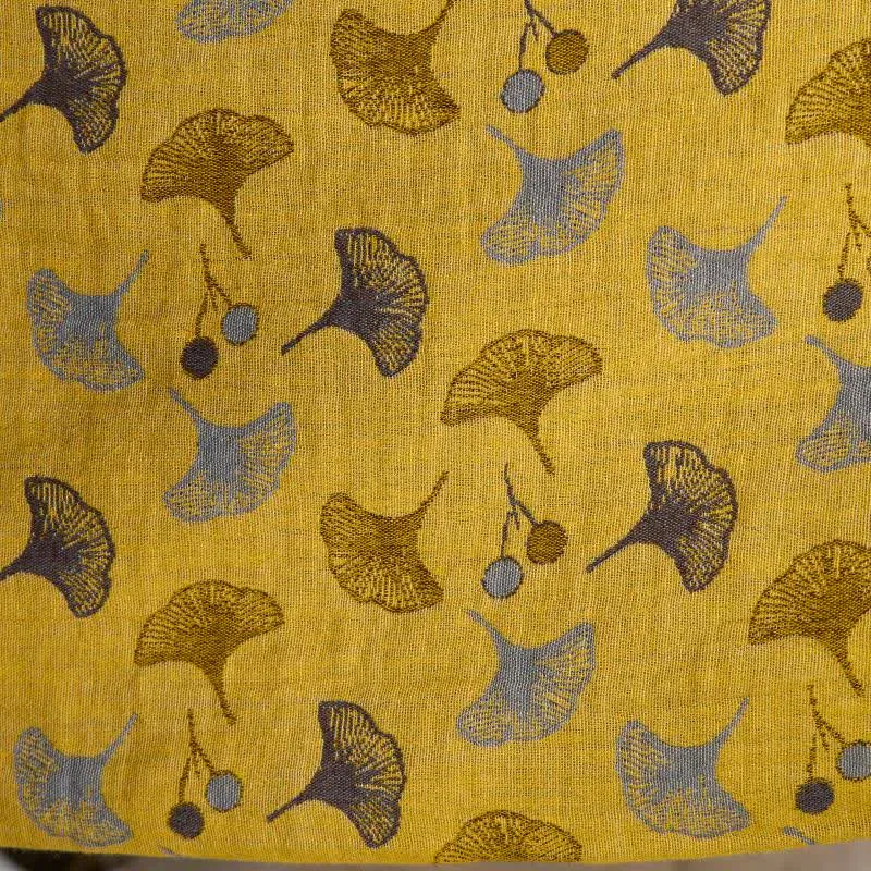 Zweifarbiger Kimono-Bademantel aus Ginkgo-Baumwollgaze