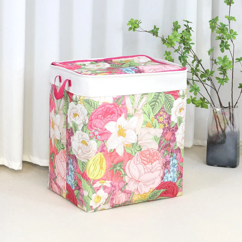 Aufbewahrungstasche mit Reißverschluss und Blumenblättern