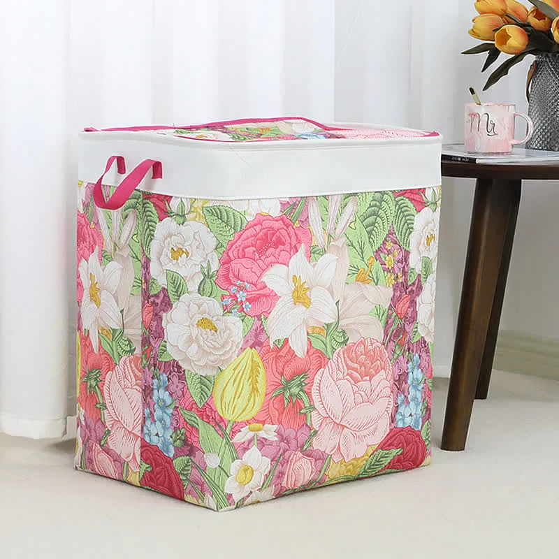 Aufbewahrungstasche mit Reißverschluss und Blumenblättern
