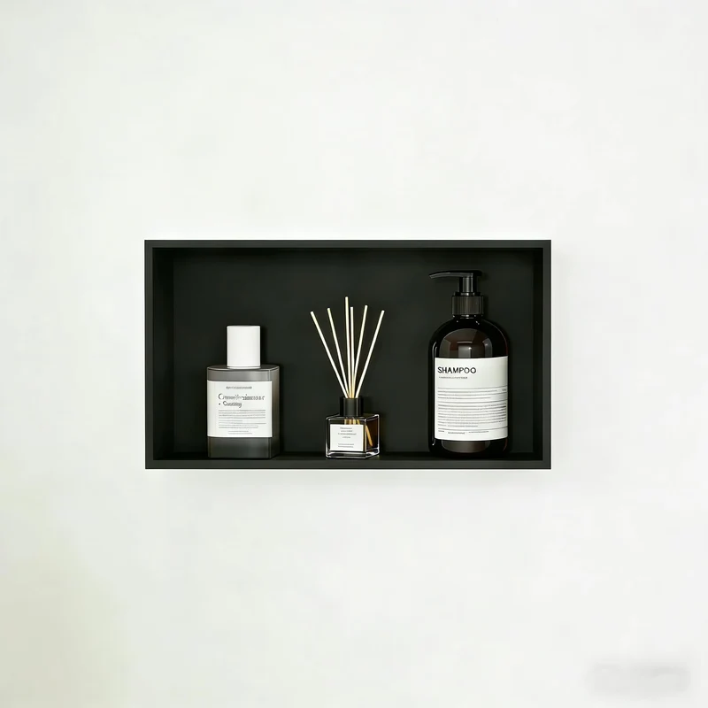 Garvee Nicchia Doccia in Acciaio Inossidabile 61x30 cm Nero Opaco con Illuminazione LED Calda per Bagno Moderno