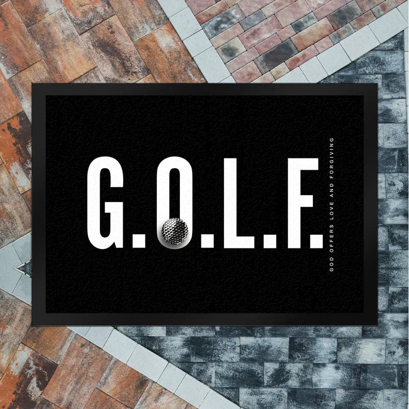 Golf. God offers love and forgiving Fußmatte in 35x50 cm