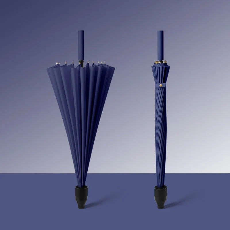 Kvinnes elegant automatisk paraply med vindbeskyttelse og ergonomisk håndtak Luvikno