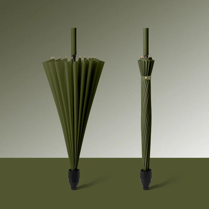 Kvinnes elegant automatisk paraply med vindbeskyttelse og ergonomisk håndtak Luvikno