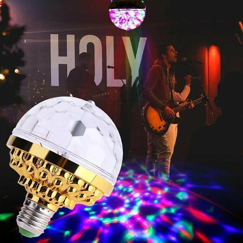 DiscoSpin LED Festlampe – Roterende RGB Ambientbelysning 3W | Luvikno