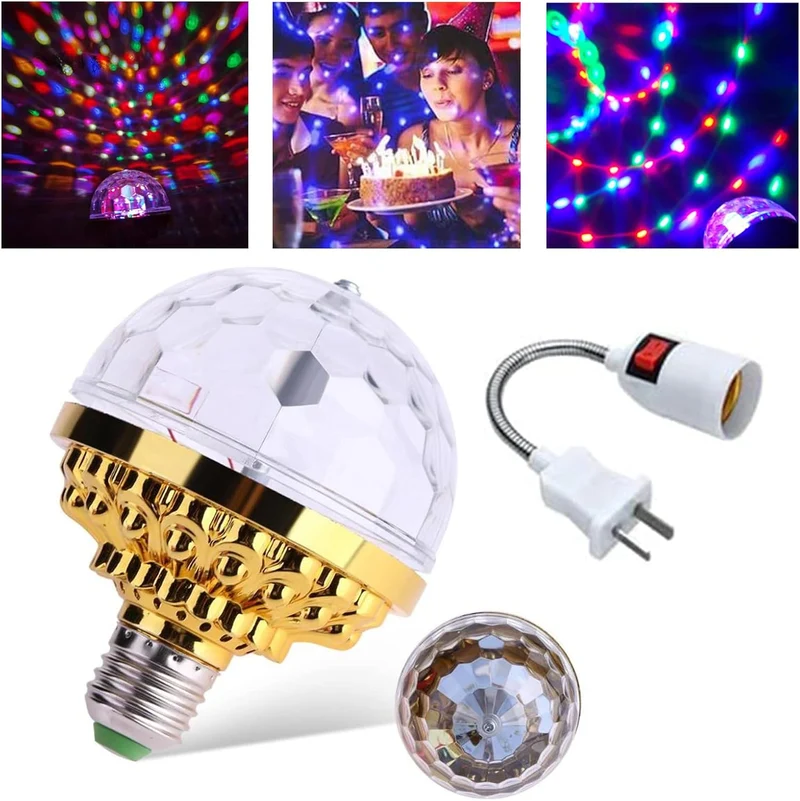 DiscoSpin LED Festlampe – Roterende RGB Ambientbelysning 3W | Luvikno