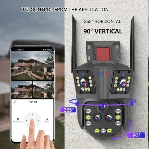 DualGuard Ultra 10K – 20MP overvåkningskamera med 5 linser og 20x zoom | Luvikno