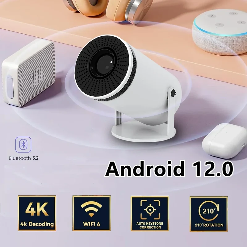 VisionCast 130X – Bærbar Mini Projektor med Android 12 og 130 Tommer Prosjektering | Luvikno