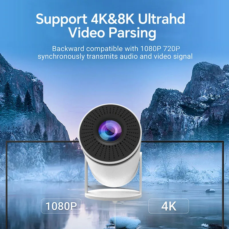 VisionCast 130X – Bærbar Mini Projektor med Android 12 og 130 Tommer Prosjektering | Luvikno
