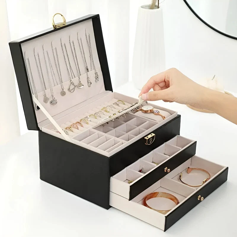 EleganceBox Luksus Smykkeskrin – Flerlagringsboks for Smykker | Luvikno