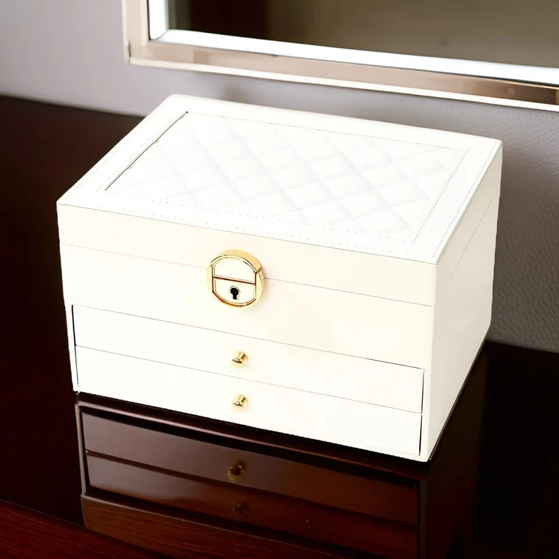 EleganceBox Luksus Smykkeskrin – Flerlagringsboks for Smykker | Luvikno