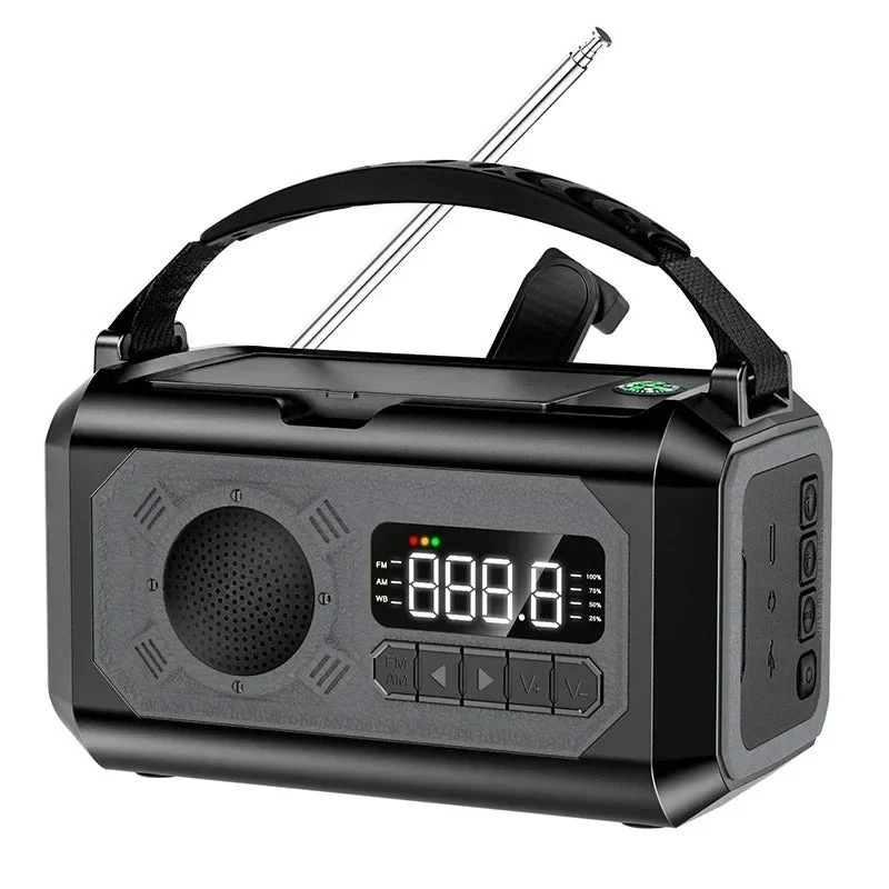 StormGuard Vær-radio – 12000mAh Nød-radio med Power Bank, Doble Solcellepaneler og NOAA | Luvikno