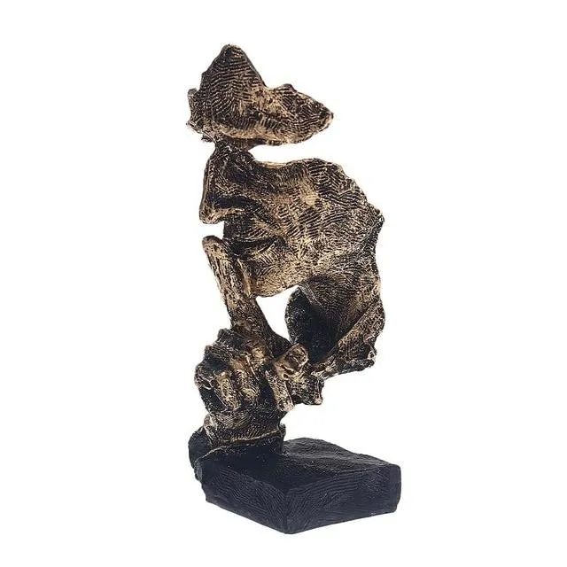 Abstrakt Gull Skulptur "NordicLine" – Moderne Skandinavisk Dekorasjon | Luvikno