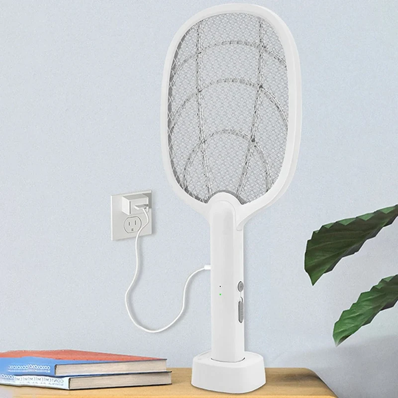 Oppladbar 2-i-1 Elektrisk Fluebutterfly og Insektødelegger – 2500V Uten Kjemikalier | Luvikno