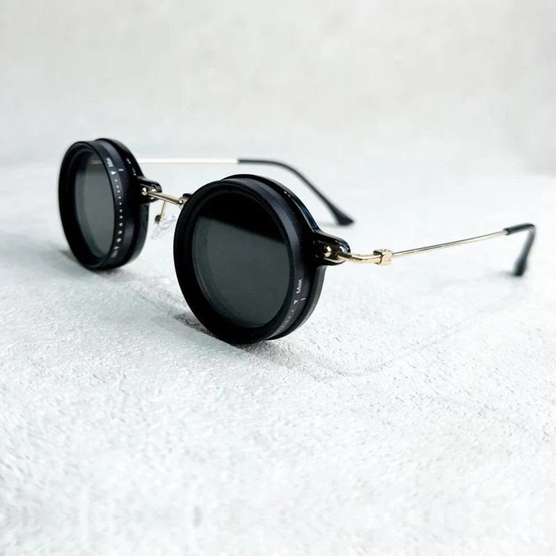 VisionRound Polariserte Solbriller – Unisex Retro Design med Justerbart Lysfilter | Luvikno