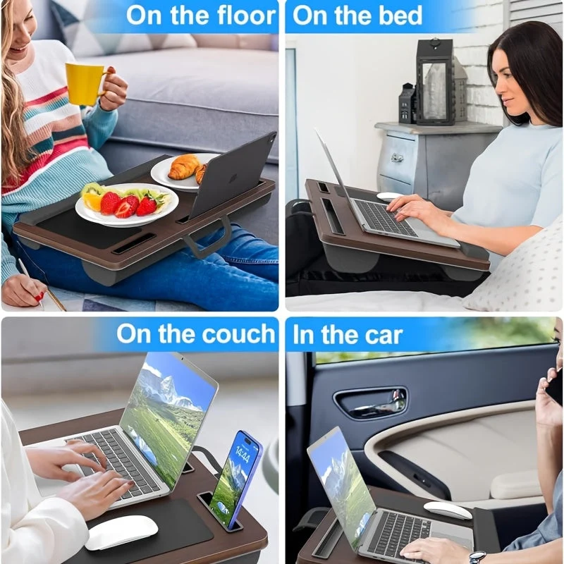 Ergonomisk Laptop Stativ med Håndleddsstøtte og Enhetsrom | Luvikno