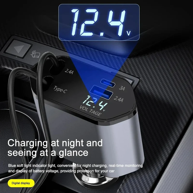 Foldbar billader med USB-C og USB-A – 120W hurtiglading | Luvikno