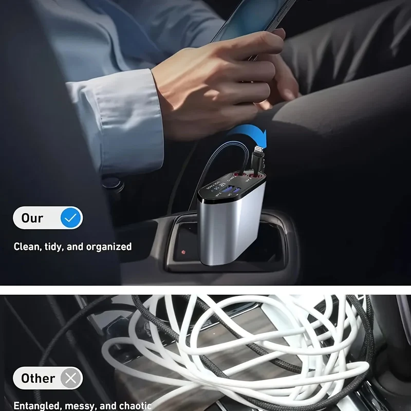 Foldbar billader med USB-C og USB-A – 120W hurtiglading | Luvikno