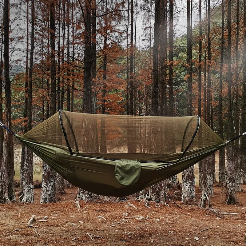 OutdoorRelax Hengekøye med Myggnett og Hurtiglukking – 200 kg lastekapasitet | Luvikno