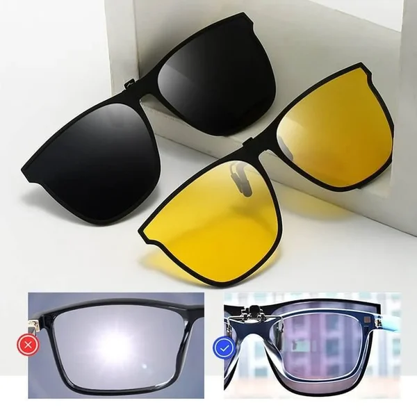 OogZeker ClipSunglasses – Lett Polaroid UV400 Clip-on for Brillebrukere | Luvikno