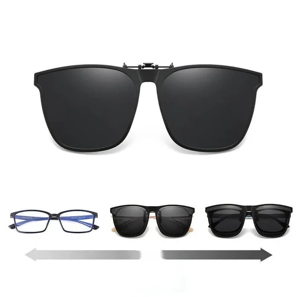 OogZeker ClipSunglasses – Lett Polaroid UV400 Clip-on for Brillebrukere | Luvikno