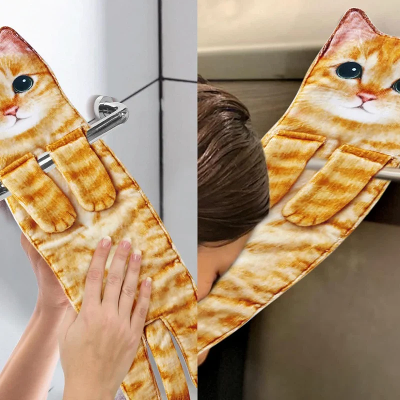 Handtuch mit Katzenmotiv zum Aufhängen für Küche und Bad