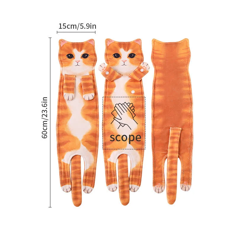 Handtuch mit Katzenmotiv zum Aufhängen für Küche und Bad