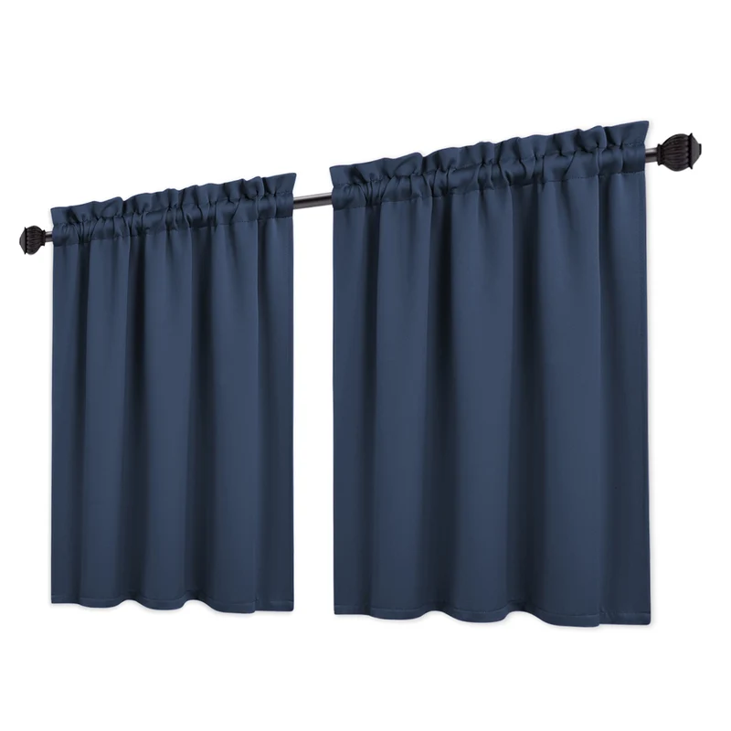 Garvee Tende Oscuranti 2 Pezzi Corte per Finestre Piccole con Tasca per Asta, Blocco Luce 70%, Tessuto Resistente, Ideali per Cucina e Bagno, Grigio