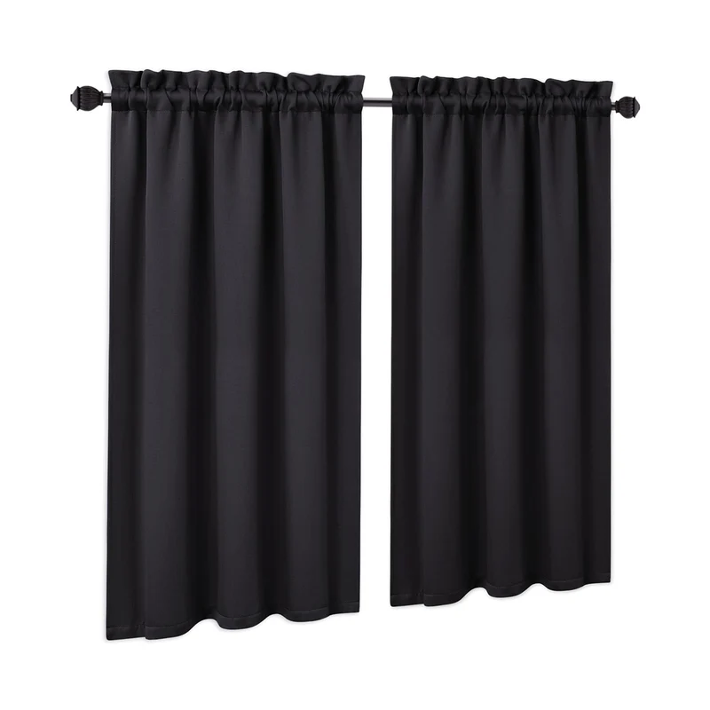 Garvee Tende Oscuranti 2 Pezzi Corte per Finestre Piccole, Tessuto Resistente, Blocco Luce Forte, Ideali per Cucina e Bagno, Nero