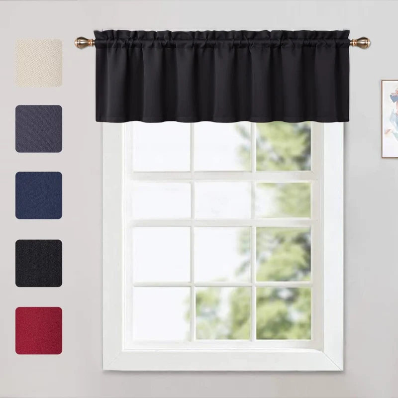 Garvee Tende Oscuranti 2 Pezzi per Finestre Piccole, Blocca Luce 70%, Tessuto Resistente, Tasca per Bastone, Cucina e Bagno, Bianco