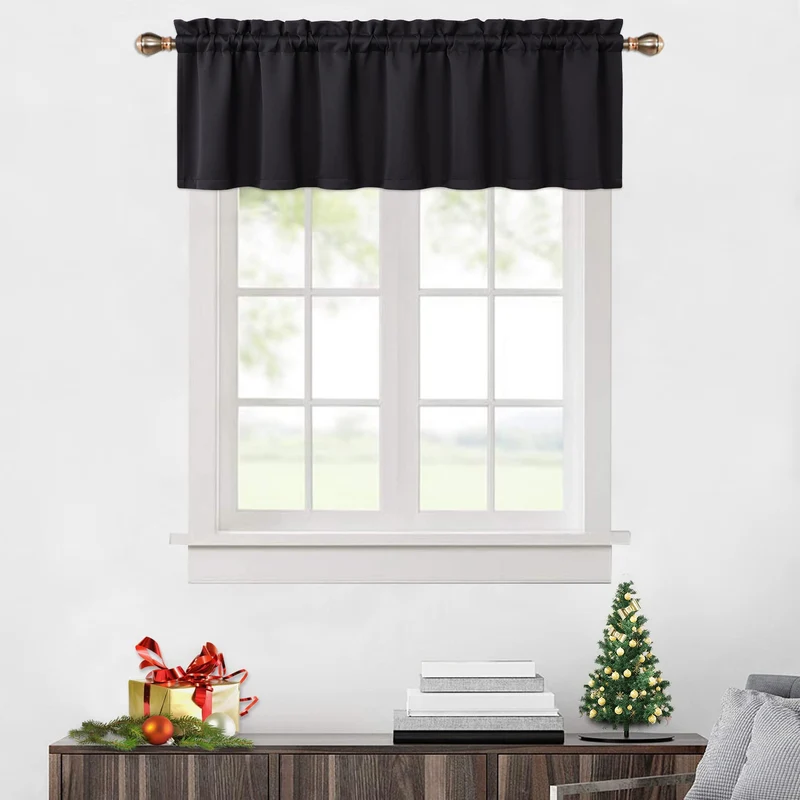 Garvee Tende Oscuranti 2 Pezzi per Finestre Piccole, Blocca Luce 70%, Tessuto Resistente, Tasca per Bastone, Cucina e Bagno, Bianco