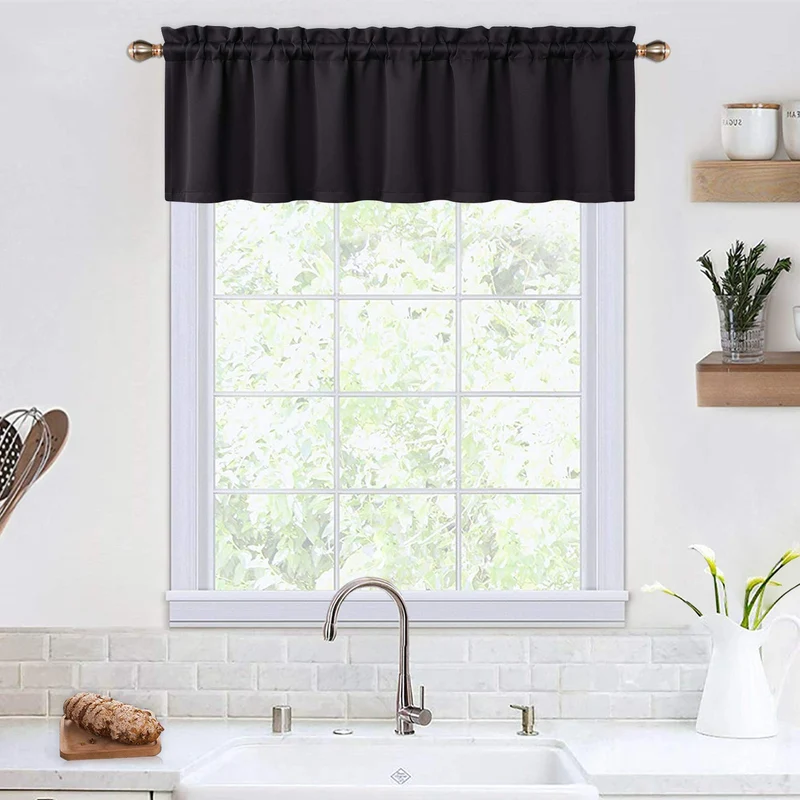 Garvee Tende Oscuranti 2 Pezzi per Finestre Piccole, Blocca Luce 70%, Tessuto Resistente, Tasca per Bastone, Cucina e Bagno, Bianco
