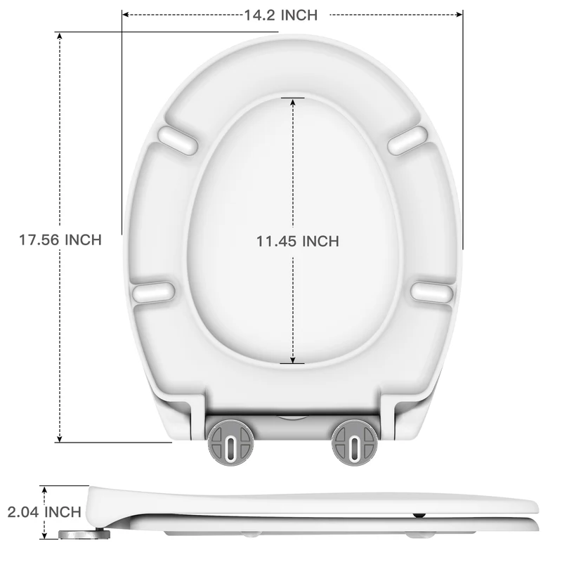 Garvee Copriwater Bianco con Chiusura Morbida Automatica e Funzione Quick-Release per Bagno, Urea-Duroplast, Forma O, Antibatterico, Resistente fino a 150 kg