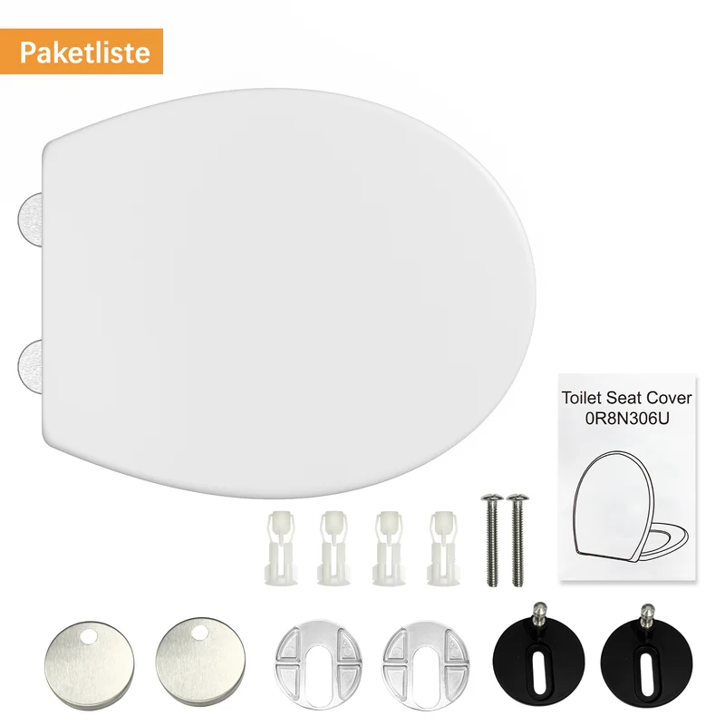 Garvee Copriwater Bianco con Chiusura Morbida Automatica e Funzione Quick-Release per Bagno, Urea-Duroplast, Forma O, Antibatterico, Resistente fino a 150 kg