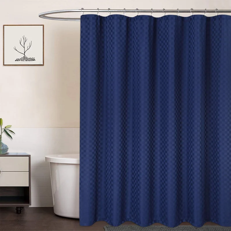 Tenda Doccia Garvee Stile Hotel Blu Navy 190GSM Pesante e Impermeabile Microfibra-Poliéster 180x200 cm per Vasca e Doccia