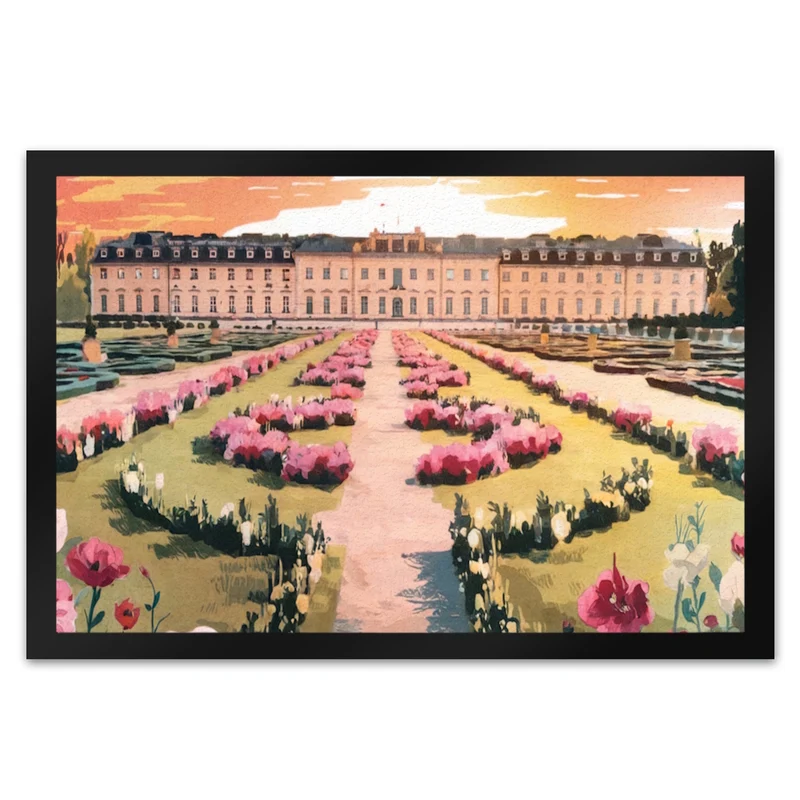 Schloss Ludwigsburg Fussmatte mit Sonnenuntergang
