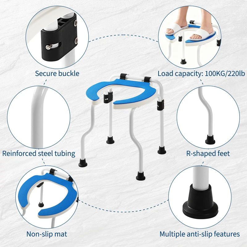 Garvee Alzasedile WC Universale con Telaio in Alluminio Imbottito Antiscivolo per Anziani e Donne Incinte Capacità 136 kg