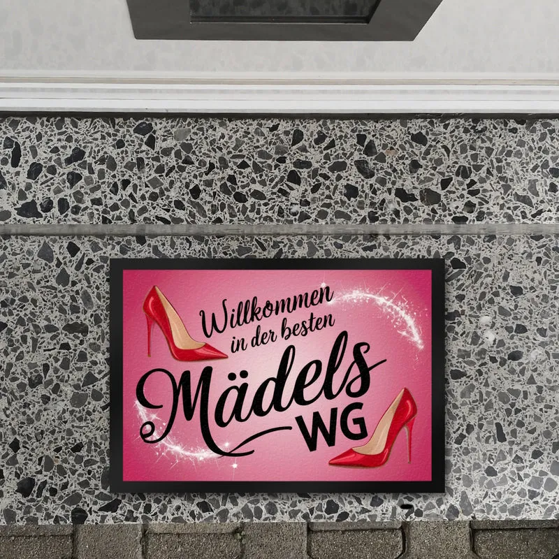 Willkommen in der besten MädelsWG Fußmatte in 35x50 cm mit High-Heels