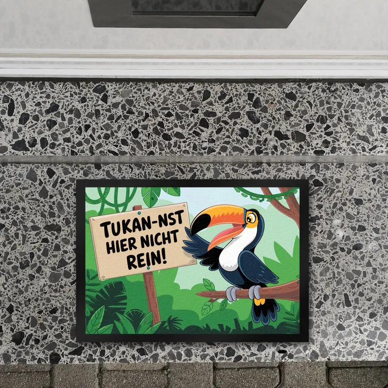 Tukan-nst hier nicht rein! Fußmatte in 35x50 cm mit Tukan im Dschungel