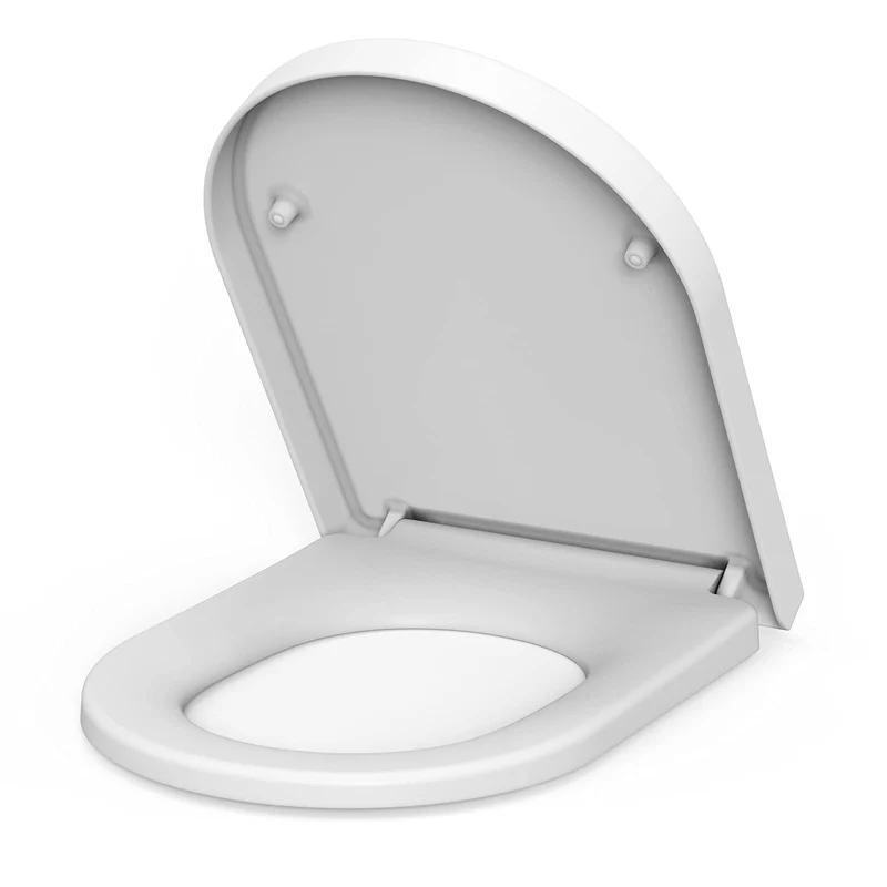 Garvee Copriwater con Chiusura Automatica Bianca - WC Sedile Antibatterico Quick-Release Forma D per Bagni Familiari fino a 150 Kg