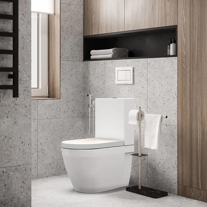 Garvee Copriwater con Chiusura Automatica Bianca - WC Sedile Antibatterico Quick-Release Forma D per Bagni Familiari fino a 150 Kg
