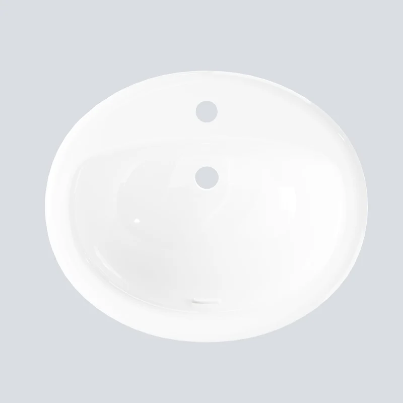 Garvee Lavabo da Bagno Semi-Recesso in Ceramica Rotondo 51.4x43.2x19.4 cm, Foro Singolo, Design Moderno, Resistente e Facile da Pulire, Ideale per Case e Appartamenti