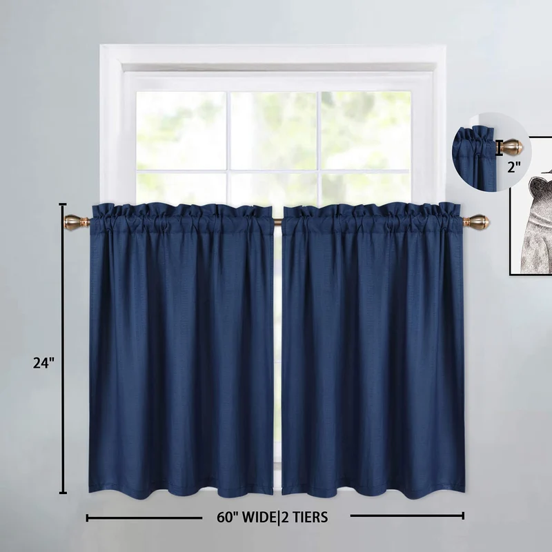 Tenda Termica Opaca Garvee Protezione dal Freddo Impermeabile Corta per Camera da Letto e Cameretta, Protezione Visiva Versatile, Risparmio Energetico, Grigia