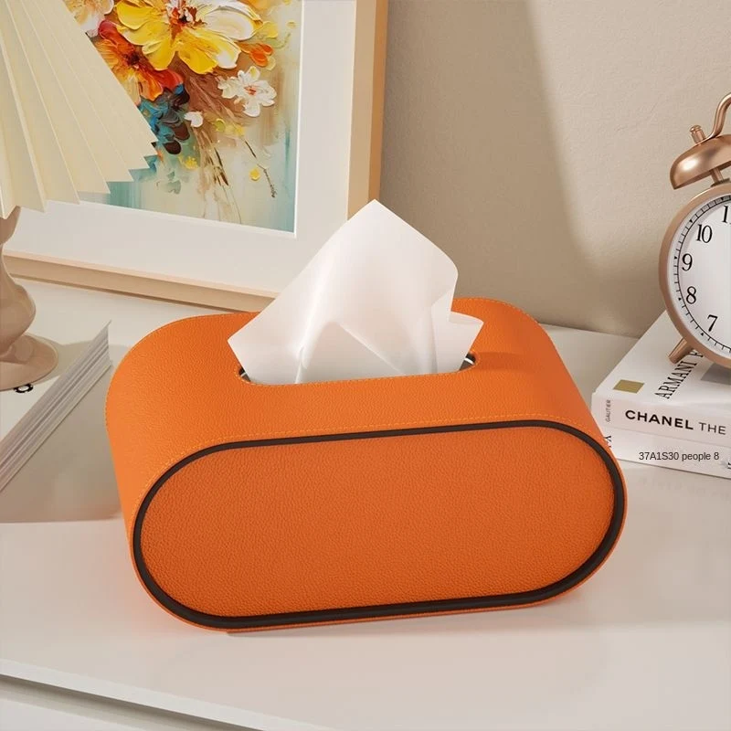 TissuLuxe Oval – Læder Tissue Boks Deksel for Stue, Bil & Kontor | Luvikno