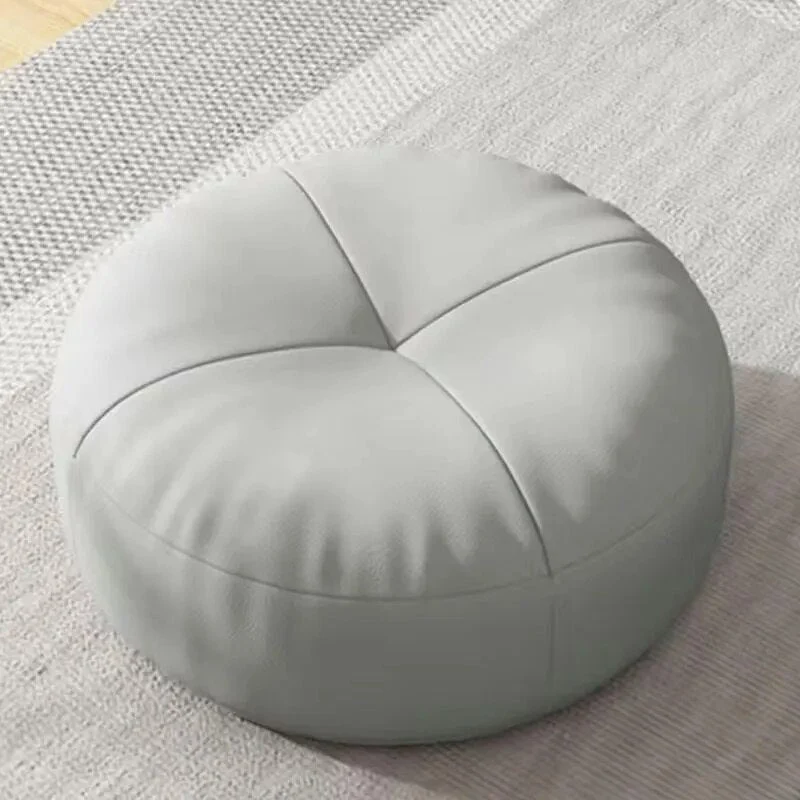 Zen Pute – Rund Japansk Sittepute laget av Nappa Skinn i Tatami Stil | Luvikno