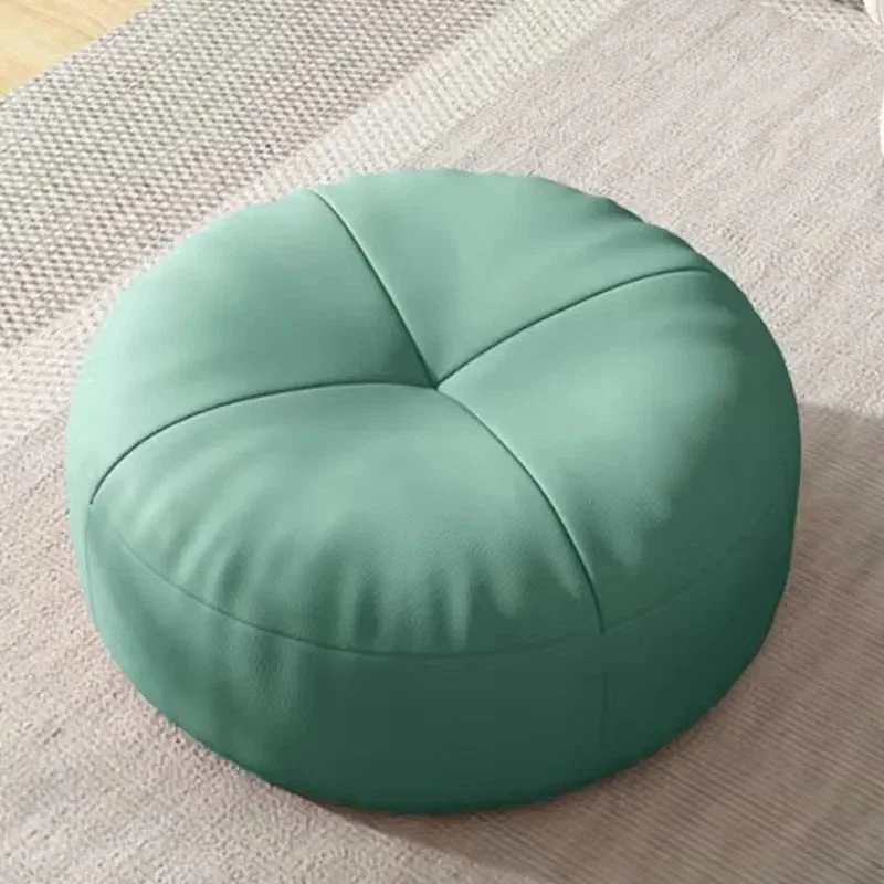 Zen Pute – Rund Japansk Sittepute laget av Nappa Skinn i Tatami Stil | Luvikno
