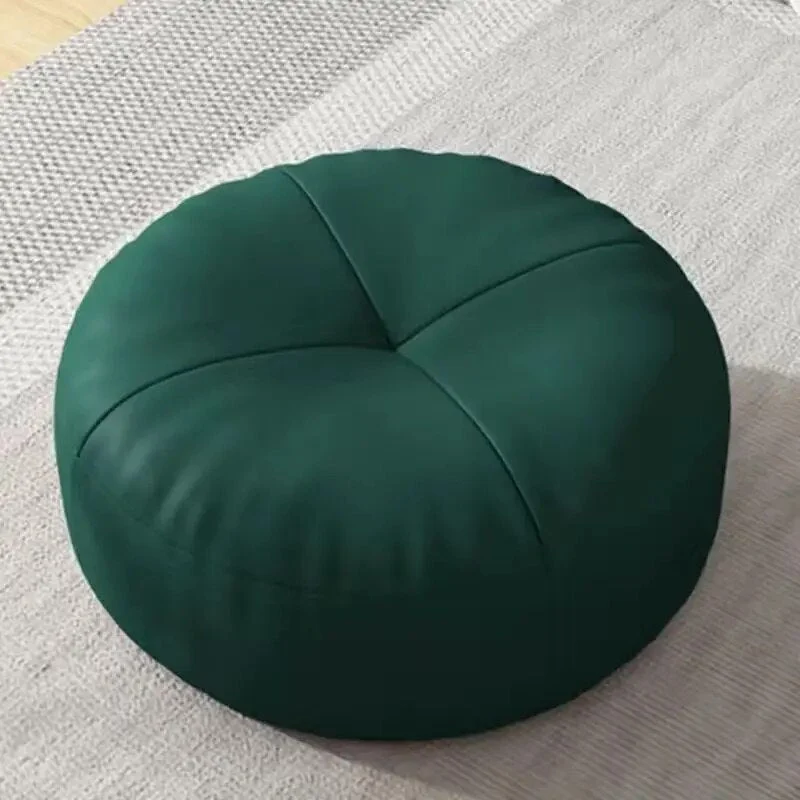 Zen Pute – Rund Japansk Sittepute laget av Nappa Skinn i Tatami Stil | Luvikno