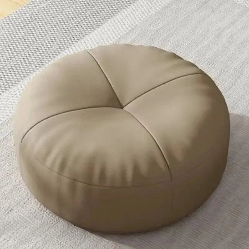 Zen Pute – Rund Japansk Sittepute laget av Nappa Skinn i Tatami Stil | Luvikno