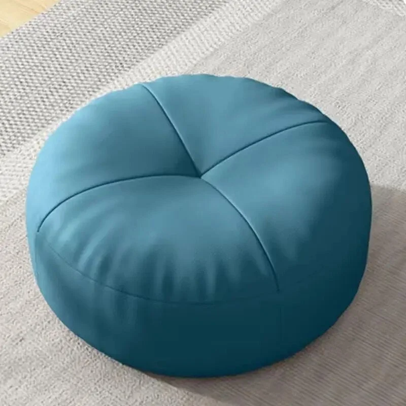 Zen Pute – Rund Japansk Sittepute laget av Nappa Skinn i Tatami Stil | Luvikno