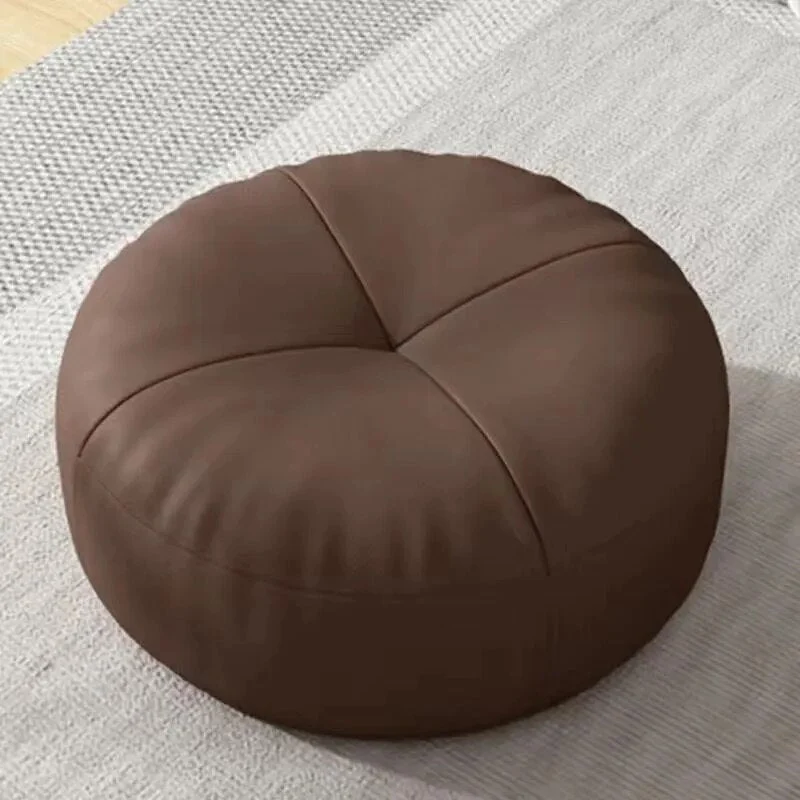 Zen Pute – Rund Japansk Sittepute laget av Nappa Skinn i Tatami Stil | Luvikno