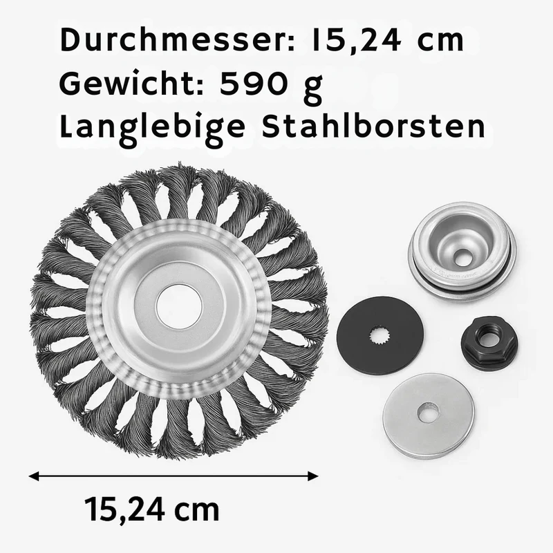 GrassCut TurboHead – Universal 6-Blade Ugressbørste for Kantklippere | Luvikno
